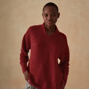 A Shape V Neck Tunic - Pompeian Red