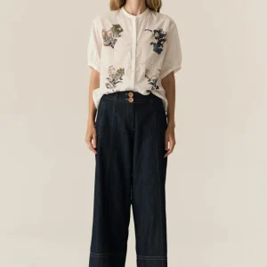 Carsen Crop Pant - Dark Wash